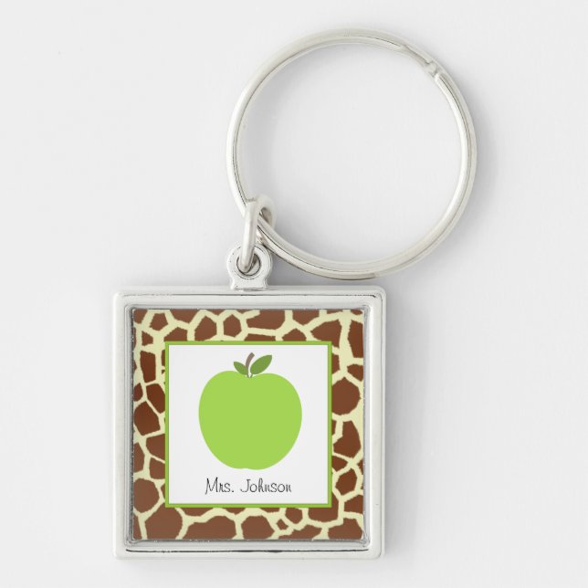 Porte-clés La copie de girafe et l'Apple vert ont (Devant)