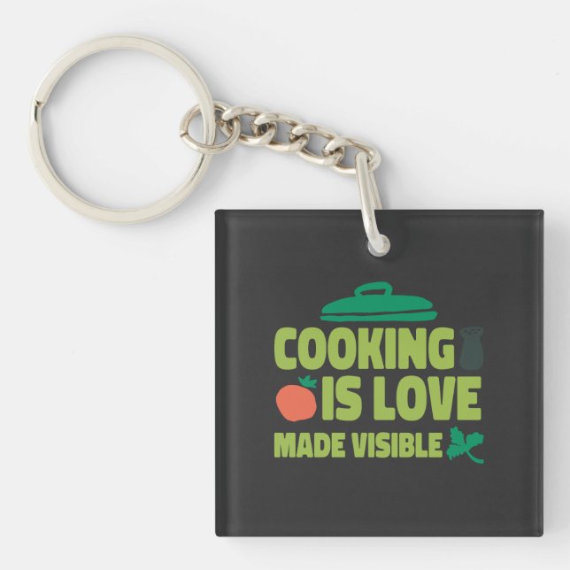 Porte-clés La cuisine Est Amoureuse Et Visible (Devant)