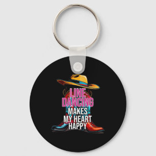 Porte-clés La Danse En Ligne Fait De Mon Coeur Un Pays Heureu