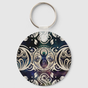 Porte-clés La déesse de la lune en triple lune en violet #1