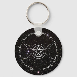 Porte-clés La déesse de la Lune Wicca Pentacle