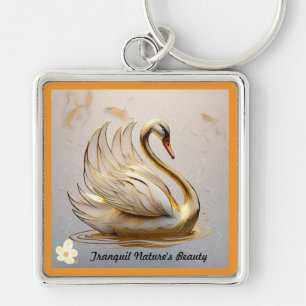 Porte-clés "La douce lueur du cygne majestueux"