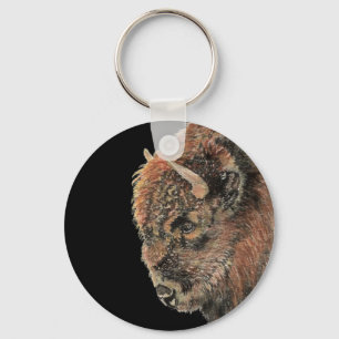 Porte-clés La faune du bison d'aquarelle La faune sauvage Nat