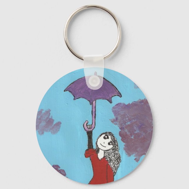 Porte-clés La fille aux parapluies (Recto)