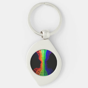 Porte-clés La fontaine d'amour fluorescente colorée arc-en-ci