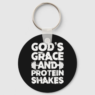 Porte-clés La grâce de Dieu et la protéine Shakes Bodybuildin