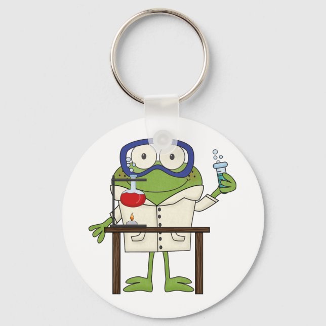 Porte-clés La grenouille dans le laboratoire scientifique (Recto)