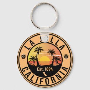 Porte-clés La Jolla California Vintage Palm Trees Souvenirs