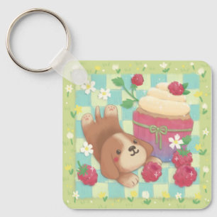 Porte-clés La journée picnic de Beagle avec cupcake à la fram