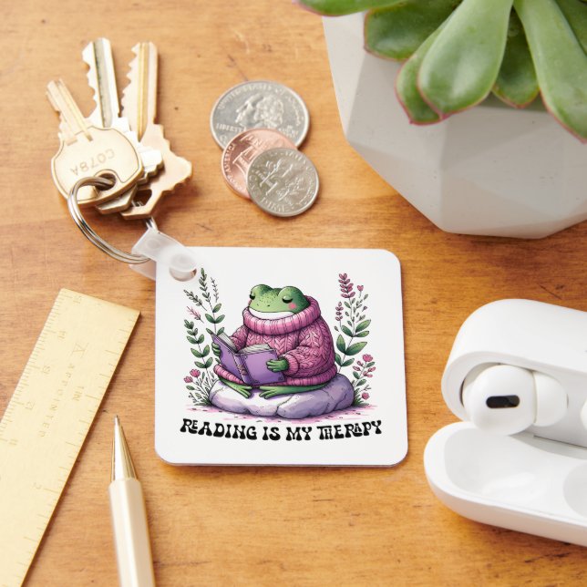 Porte-clés La Lecture Froggy est ma thérapie (Bureau)