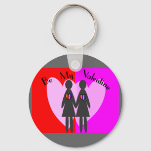 Porte-clés La lesbienne "soit mon Valentine" - des cartes et
