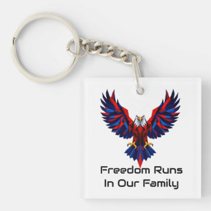 Porte-clés La liberté coule dans nos veines Cadeau patriotiqu