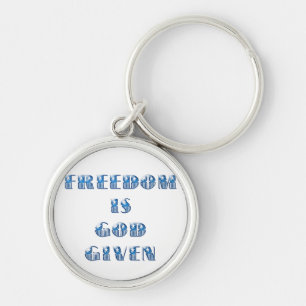 Porte-clés La liberté est donnée par Dieu, bleu