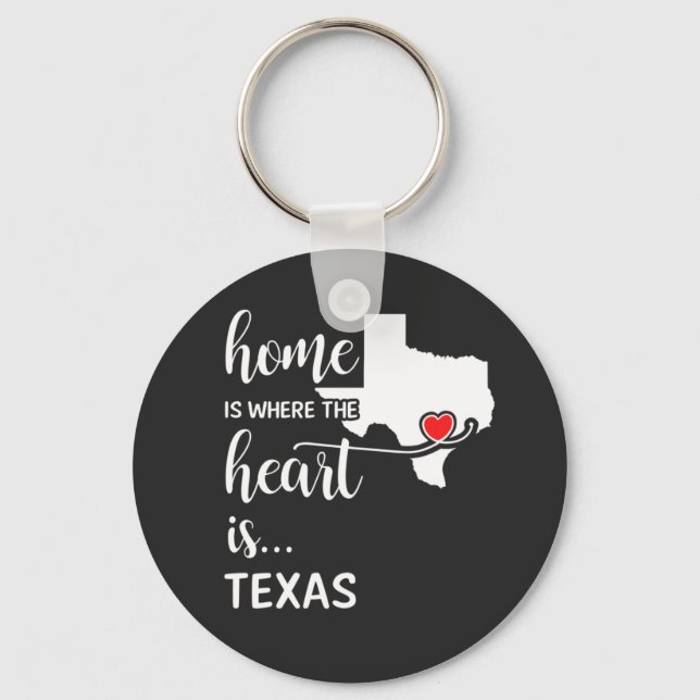 Porte-clés La maison du Texas est là où se trouve le coeur (Recto)
