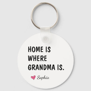 Porte-clés La maison est où est grand-mère Cadeau personnalis