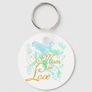 Porte-clés La maman d'oiseau bleu est amour