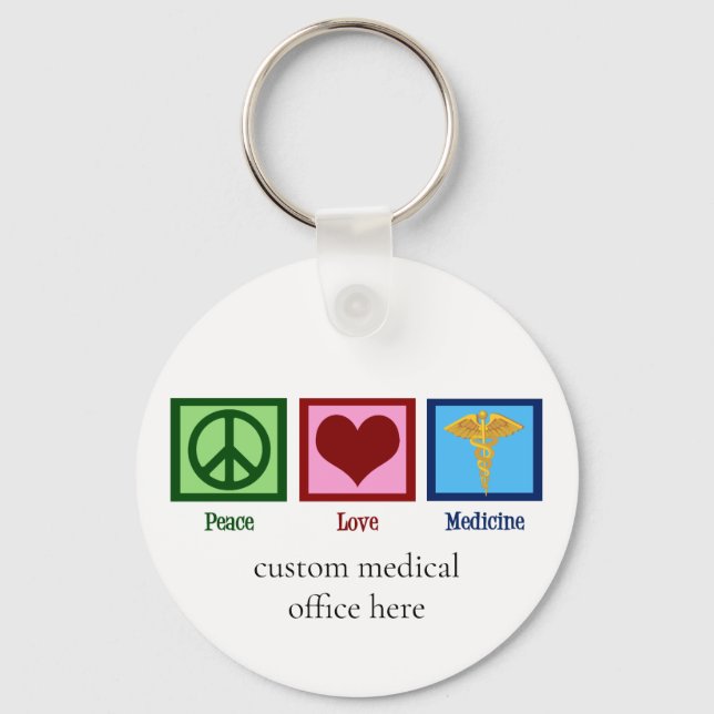 Porte-clés La médecine de l'amour pour la paix (Recto)