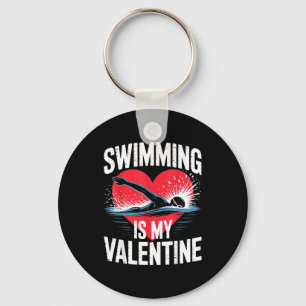 Porte-clés La natation est un nageur de la Saint-Valentin drô