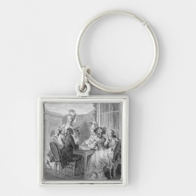 Porte-clés La partie de whist, 1783, gravé par Jean Dambrun (Devant)