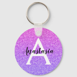 Porte-clés La Parties scintillant violette Glam Ombre de la f