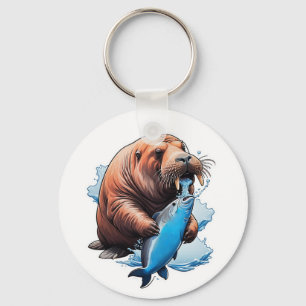 Porte-clés La Pêche Au Walrus Dans La Mer