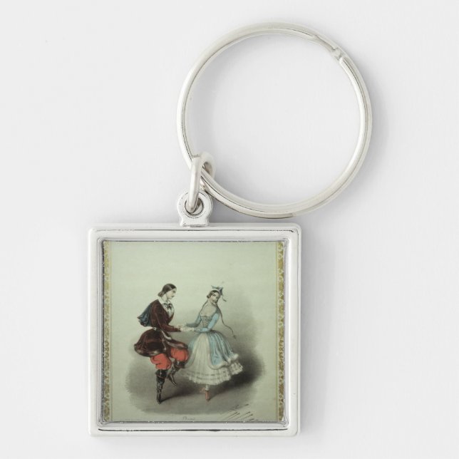 Porte-clés La polka célébrée, feuille de chanson, 1840 (Devant)