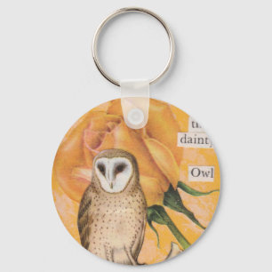Porte-clés La rose jaune et le hibou dainty