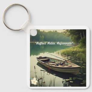 Porte-clés "La sérénité du lac calme"