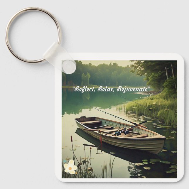 Porte-clés "La sérénité du lac calme" (Recto)