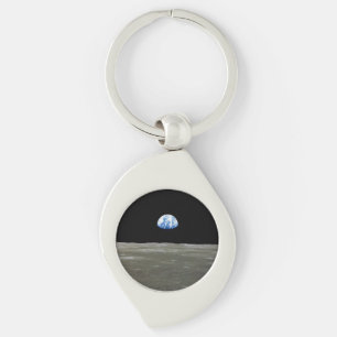 Porte-clés La Terre depuis la Lune dans l'espace noir : Earth