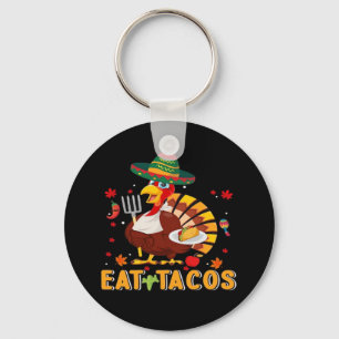 Porte-clés La Turquie Mange Tacos Drôle Mexicain Thanksgiving