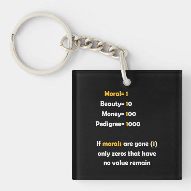 Porte-clés La valeur de la morale dans la vie (Devant)
