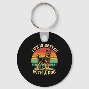 Porte-clés La vie est meilleure avec un chien - Coucher de so
