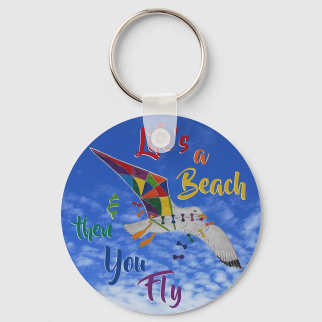 Porte-clés La vie est une plage - ciel bleu (Recto)