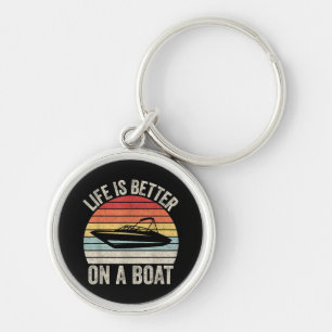 Porte-clés La vie vintage est meilleure sur un bateau capitai