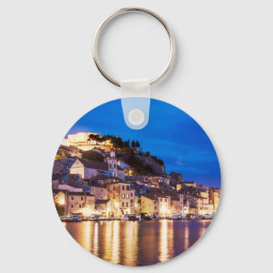 Porte-clés La ville croate Sibenik la nuit