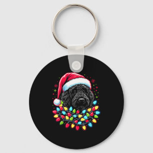 Porte-clés Labradoodle noir sapin de Noël lumières Xmas Doodl