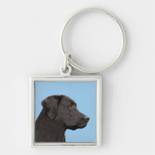 Porte-clés Labrador Retriever Black Peinture Original Chien A