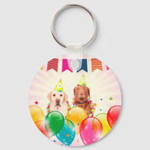 Porte-clés Labrador Retriever Dog Balloons Anniversaire