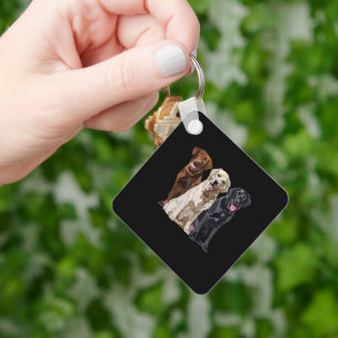 Porte-clés Labrador Retriever Golden Black Brown Chocol heure