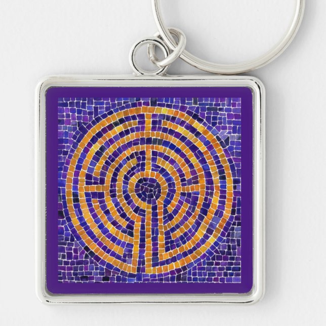 Porte-clés LABYRINTH MOSAIC Premium Carré Porte - clé (Devant)
