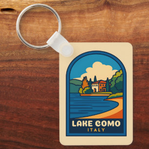Porte-clés Lac de Côme Vintage voyage Retro Italie Paysage