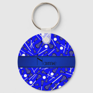 Porte-clés Lacrosse bleue nommée personnalisée