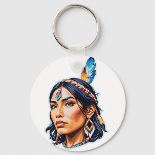 Porte-clés Lady amérindienne
