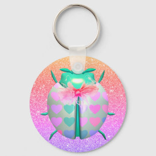 Porte-clés Ladybug charmant coeur mignonne parties scintillan
