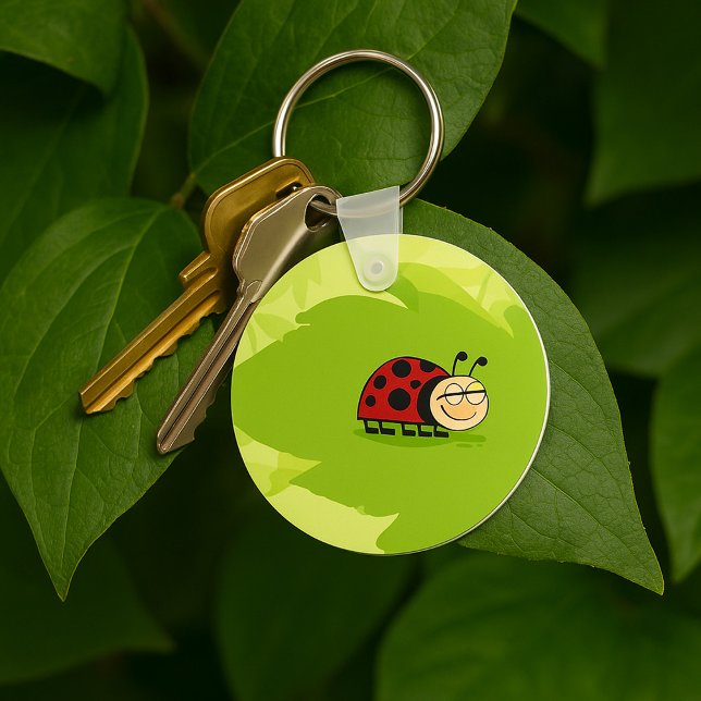 Porte-clés Ladybug Sur Un Porte - clé Feuille (Créateur téléchargé)