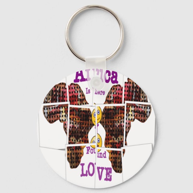 Porte-clés L'Afrique c'est là que j'ai trouvé l'amour (Recto)