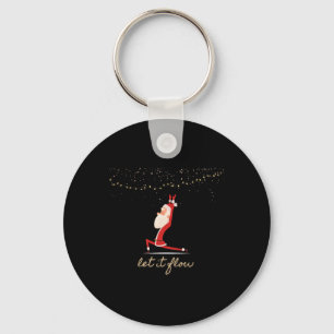 Porte-clés Laissez couler Yoga Santa Asana Confettis Étoiles 