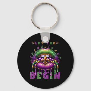 Porte-clés Laissez Les Shenanigans Commencer Mardi Gras Lèvre