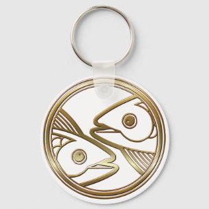 Porte-clés Laiton et Poissons de cuivre